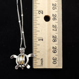 Sea Turtle Pearl Locket Necklace Kit Silver Tone (approx. 17.5+ inches AROUND) Fun Sea Turtle Pearl Pendant Necklace Jewelry Kit to gift!
