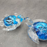 Glass Sea Turtle Figurine Ocean Blue (1 figure approx. 4.5 inches long) Blue Glass Sea Turtle for coastal home decor charm & collecting!
