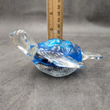 Glass Sea Turtle Figurine Ocean Blue (1 figure approx. 4.5 inches long) Blue Glass Sea Turtle for coastal home decor charm & collecting!