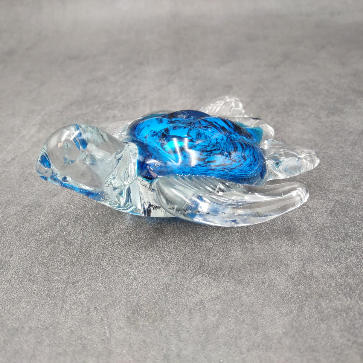Glass Sea Turtle Figurine Ocean Blue (1 figure approx. 4.5 inches long) Blue Glass Sea Turtle for coastal home decor charm & collecting!