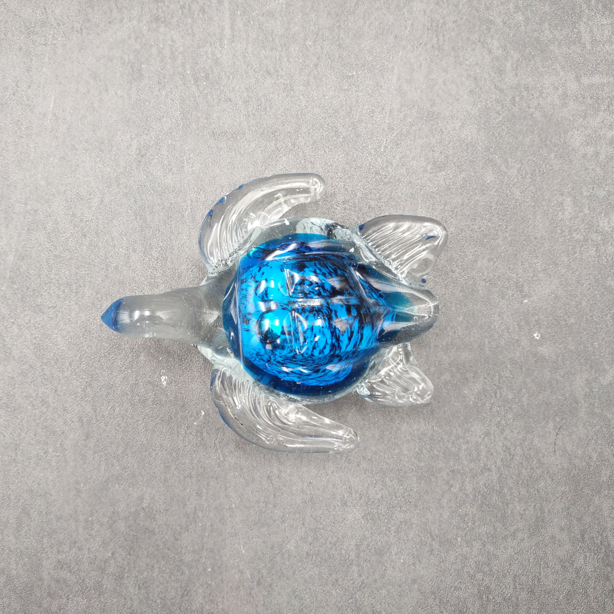Glass Sea Turtle Figurine Ocean Blue (1 figure approx. 4.5 inches long) Blue Glass Sea Turtle for coastal home decor charm & collecting!