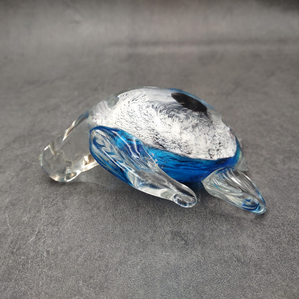 Glass Sea Turtle Figurine Ocean Blue (1 figure approx. 4.5 inches long) Blue Glass Sea Turtle for coastal home decor charm & collecting!