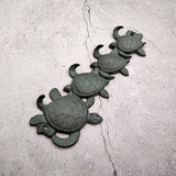 Sea Turtle Family Wall Hook Rack Cast Iron Green Patina (1 hook rack approx. 10 inches) Green Sea Turtle Hook Rack for coastal decor!