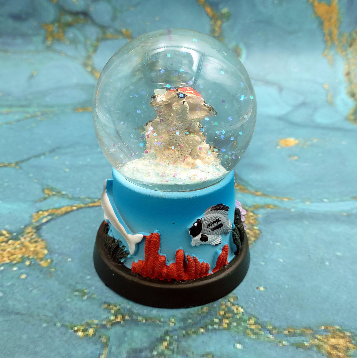 Brown Sea Turtle Seasonal Holiday Water Globe (1 globe approx. 4+ inches tall) Decorative Brown Sea Turtles Water Globe for coastal display!