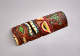 Tropical Tiki Mask Face Large Painted Wooden Turtle (1 mask approx. 12 inches tall) Colorful Painted Tiki Mask to hang in a seaside home!