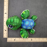 Cute Baby Sea Turtle Plush Animal (1 stuffed animal approx. 7+ inches long) Green Sea Turtle Plush Toy ideal gift for kids and adults!