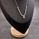 Sea Turtle Charm Necklace Pink Purple Orange Beads Silver Color (approx. 14+ inches AROUND) Sea Turtle Necklace Jewelry for seaside wear!