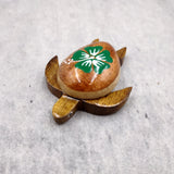 Wooden Sea Turtle Magnet Green Hibiscus Flower (1 magnet approx. 2+ inches) Wood Sea Turtle Magnet gift for fridges cabinets doors!