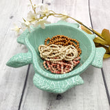 Sea Turtle Pastel Green Plate (1 dish approx. 6.75+ inches wide) Green Sea Turtle Ceramic Dish for coastal table charm display & kitchen accent