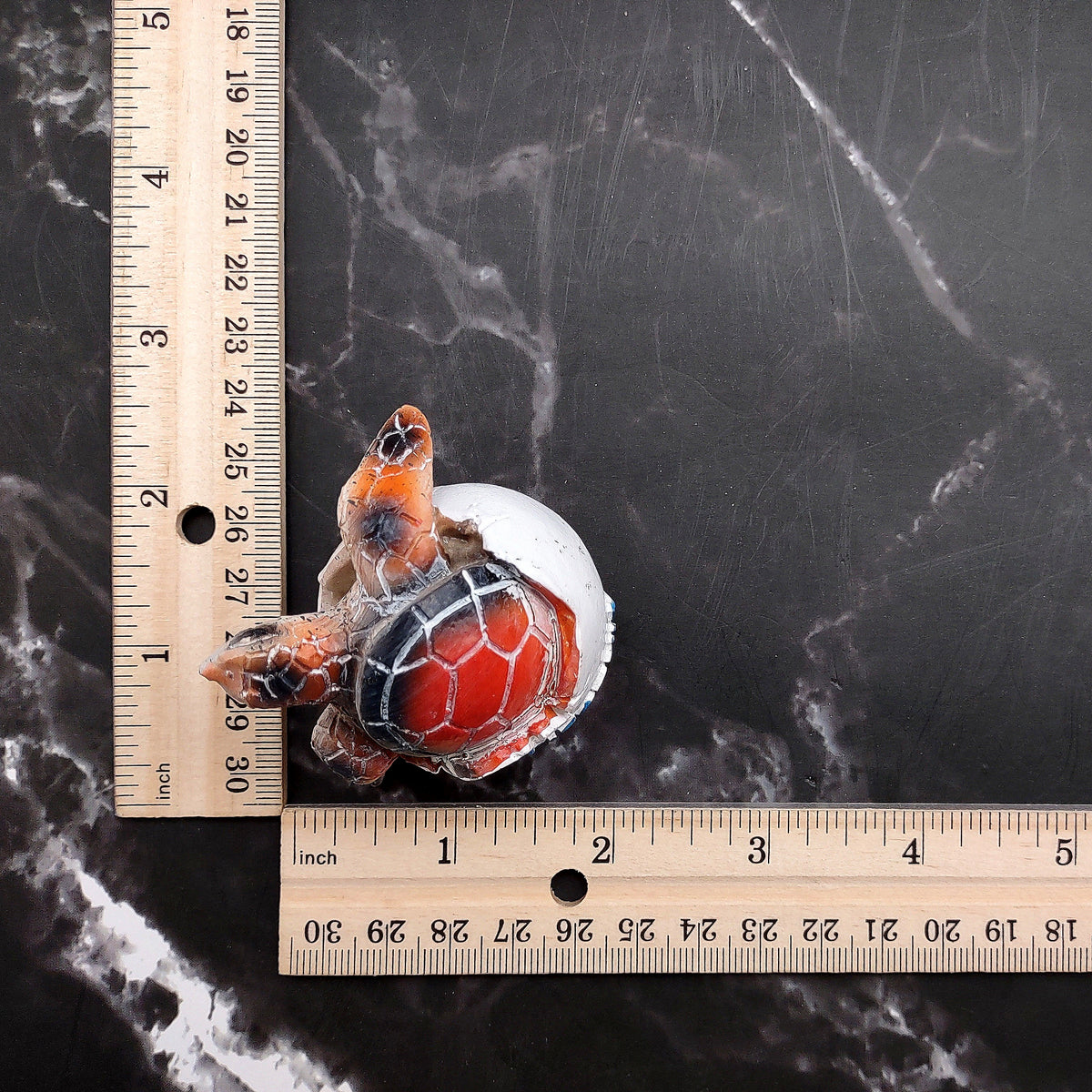 Sea Turtle Egg Hatchling Red Shell (1 sea turtle approx. 2+ inches) Red Painted Resin Baby Sea Turtle Egg Figure for coastal home décor!