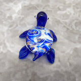 Swirl Glass Sea Turtle Figurine Blue (1 sea turtle figure approx. 1.5 inches) Swirly Blue Glass Sea Turtle for gifts décor & collecting!