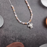 Sea Turtle Charm Necklace Pink Purple Orange Beads Silver Color (approx. 14+ inches AROUND) Sea Turtle Necklace Jewelry for seaside wear!