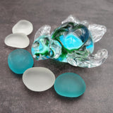 Glass Sea Turtle Figurine Spiral Aqua Green (1 figure approx. 4.5 inches long) Blue Green Glass Sea Turtle for home decor & gifting!
