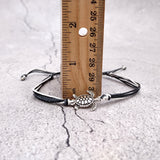 Sea Turtle Charm Bracelet Black Grey White Cord (approx. 5-7+ inches AROUND) Black Grey Sea Turtle String Bracelet Jewelry for gifting!