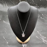 Pink Sea Turtle Necklace Silver Rhinestone Pendant (approx. 16+ inches AROUND) Colorful Sea Turtle Jewelry a gift for ocean life enthusiast!