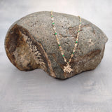 Sea Turtle Necklace Green Gold Color (1 necklace approx. 16+ inches AROUND) Gold Tone Green Sea Turtle charm necklace for gifting!