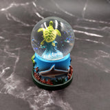 Small Sea Turtle Water Globe with Dolphin and Coral Base (1 globe approx. 2.75 inches tall) Cute Sea Turtle Water Globe for gifts & decor!