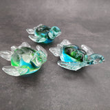 Glass Sea Turtle Figurine Spiral Aqua Green (1 figure approx. 4.5 inches long) Blue Green Glass Sea Turtle for home decor & gifting!