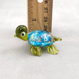 Swirl Glass Sea Turtle Figurine Green Blue (1 figure approx. 1.5 inches) Swirly Green Blue Glass Sea Turtle for gifts décor & collecting!