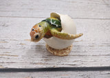 Green Baby Sea Turtle Hatching Figure (1 turtle approx. 3+ inches) Green Painted Resin Baby Turtle Egg Figure for coastal home décor!