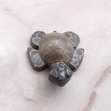 Natural Marble Stone Grey Sea Turtle (1 stone figure approx. 2+ inches) Carved Marble Turtle Figurine for coastal home décor & display!
