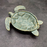 Cast Iron Sea Turtle Green Metal Dish (1 bowl approx. 7+ inches) Green Metal Sea Turtle Dish for jewelry trinkets & home décor!