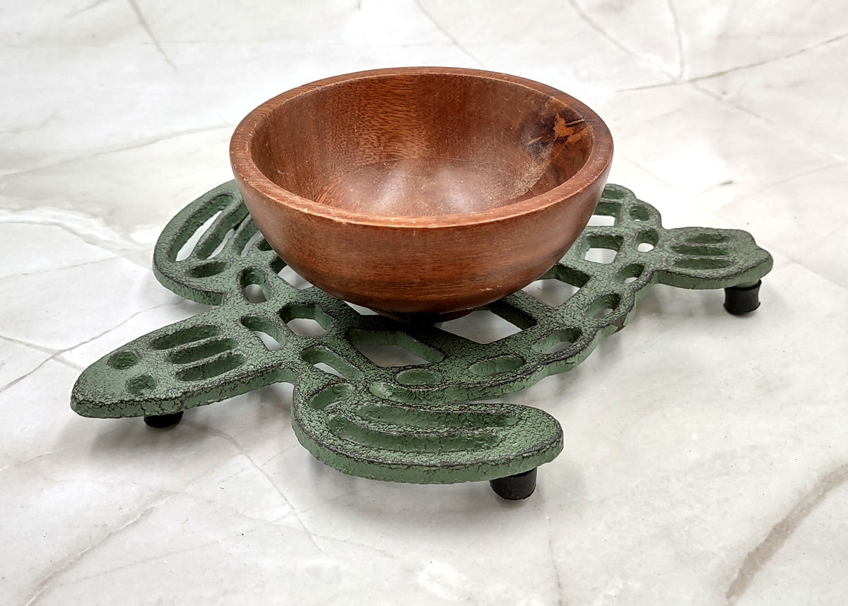 Cast Iron Sea Turtle Green Metal Trivet (1 trivet approx. 7+ inches wide) Green Metal Sea Turtle Trivet adds coastal charm & protection!