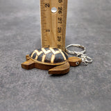 Natural Wood PIneapple Sea Turtle Keychain (1 key chain approx. 4+ inches) Wooden Pattern Sea Turtle Key Fob for gifts or decorative charm!