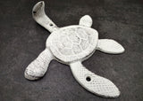 Cast Iron Antique White Sea Turtle Wall Hook (1 cast iron hook approx. 6+ inches) Functional Sea Turtle Wall Hanger for coastal home decor!