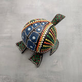 Painted Coconut Sea Turtle Bobblehead Handmade Blue Dot (1 sea turtle approx. 6.5 inches) Painted Coconut Sea Turtle Figure for home décor!