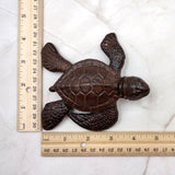 Brown Sea Turtle Key Box With Lid Metal (1 key box approx. 5+ inches) Aged Rust Brown Cast Iron Sea Turtle Box for keys trinkets & gifting!