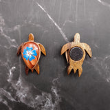 Wooden Sea Turtle Magnet Blue Hibiscus Flower (1 magnet approx. 2+ inches) Wood Sea Turtle Magnet gift for fridges cabinets doors!