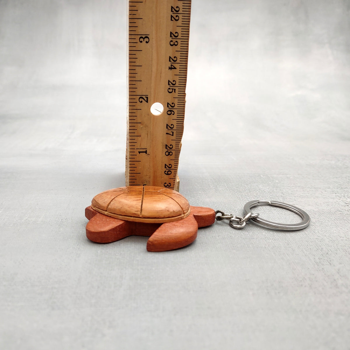 Handmade Koa Wood Sea Turtle Keychain (1 keychain approx. 2.5+ inches) Wooden Sea Turtle Keychain for gifting or decorative charm!