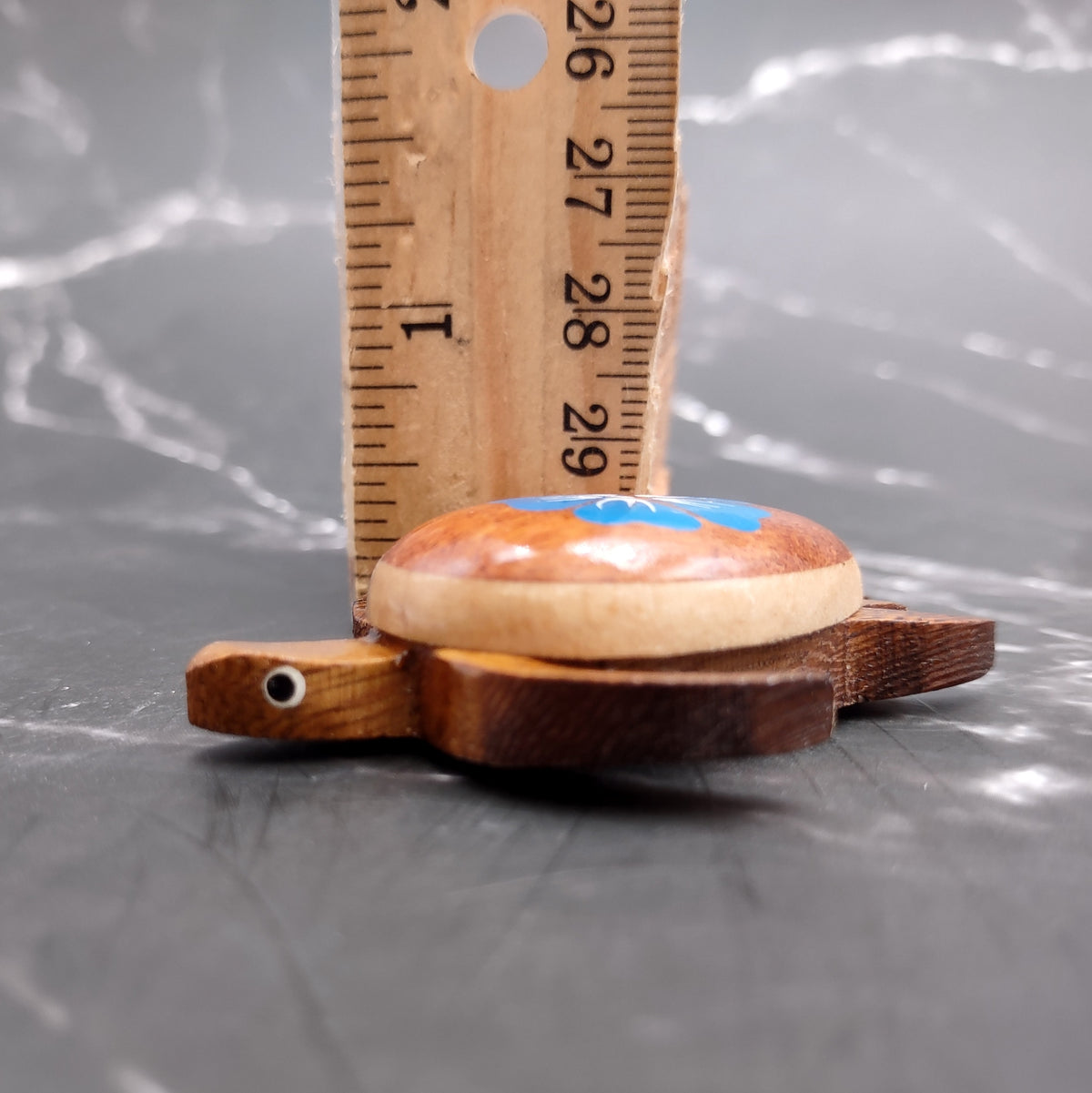 Wooden Sea Turtle Magnet Blue Hibiscus Flower (1 magnet approx. 2+ inches) Wood Sea Turtle Magnet gift for fridges cabinets doors!
