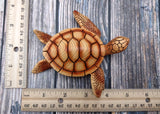 Sea Turtle Figurine Brown Wood Style (1 turtle approx. 5+ inches) Resin Sea Turtle Figure for coastal beach home display & decoration!