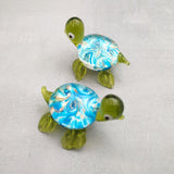 Swirl Glass Sea Turtle Figurine Green Blue (1 figure approx. 1.5 inches) Swirly Green Blue Glass Sea Turtle for gifts décor & collecting!