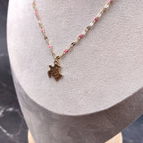 Sea Turtle Necklace Pink Gold Color (1 necklace approx. 16+ inches AROUND) Elegant Gold Tone Pink Sea Turtle charm necklace for gifting!
