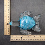 Aqua Blue Swirl Glass Sea Turtle Figurine (1 figure approx. 4.5 inches long) Aqua Blue Glass Sea Turtle for coastal home decor & collecting!