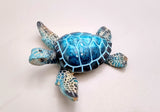 Blue Sea Turtle Figurine Painted Resin (One figure approx. 3+ inches long) Blue Painted Resin Sea Turtle Figure for coastal home décor!