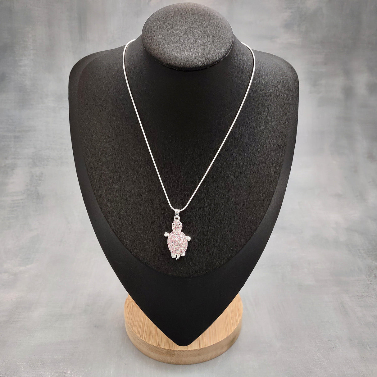 Purple Sea Turtle Necklace Silver Rhinestone Pendant (approx. 16+ inches AROUND) Plum Colored Sea Turtle Jewelry gift for ocean life lovers!