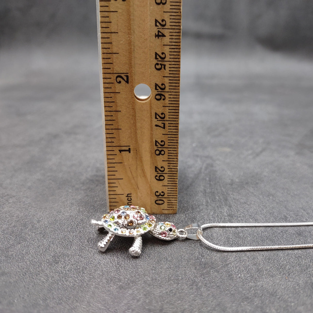 Multi Color Sea Turtle Necklace Rhinestone Pendant (approx. 16+ inches AROUND) Colorful Sea Turtle Jewelry a gift for ocean life enthusiast!