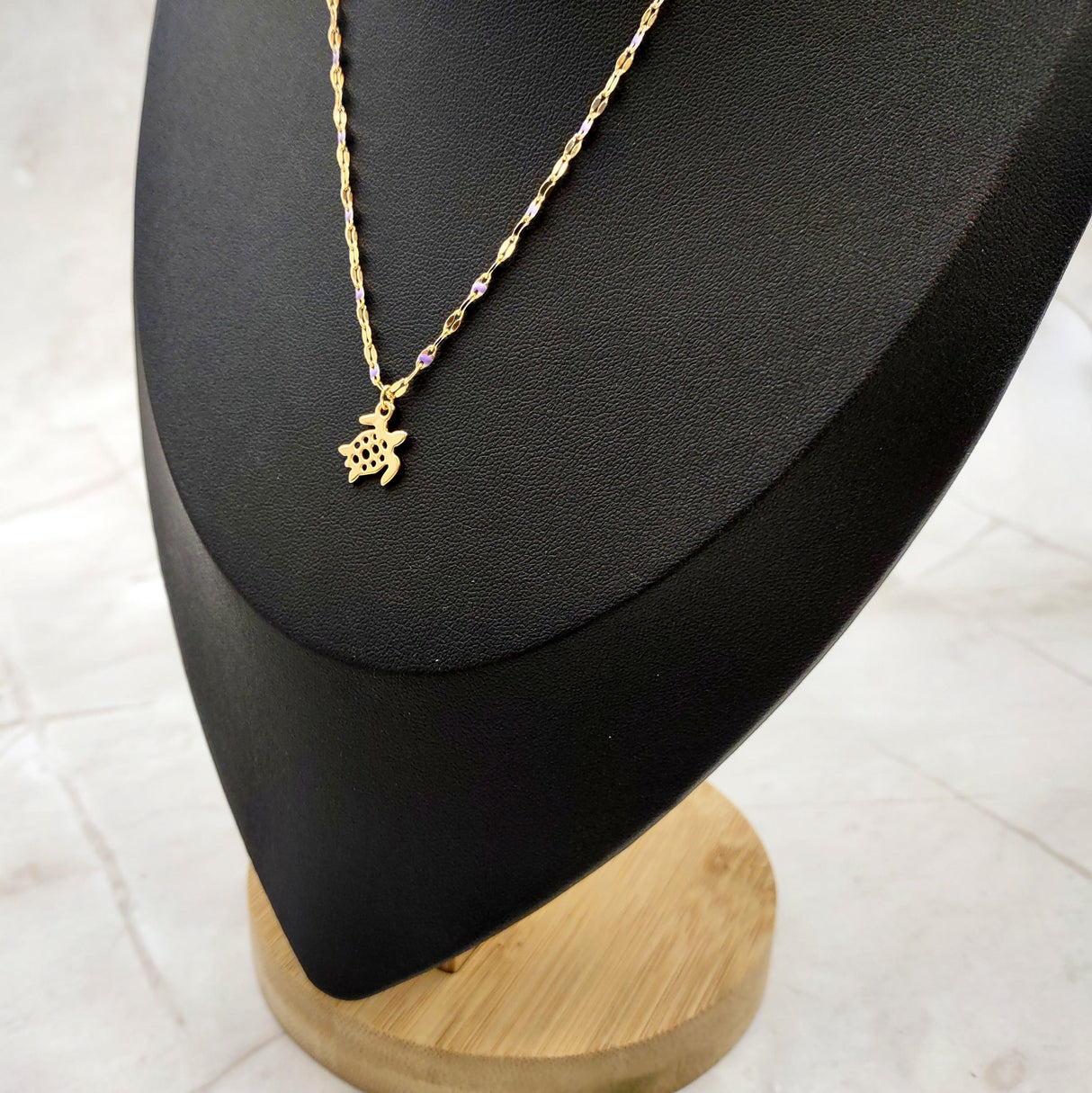 Sea Turtle Necklace Purple Gold Color (1 necklace approx. 16+ inches AROUND) Elegant Gold Tone Violet Sea Turtle charm necklace gift!