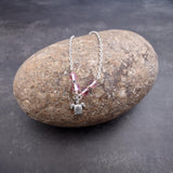 Sea Turtle Anklet Light Pink Beads Silver Color (approx. 9+ inches AROUND) Cute Pink Sea Turtle Charm Anklet for any beachy outfit!