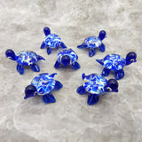 Swirl Glass Sea Turtle Figurine Blue (1 sea turtle figure approx. 1.5 inches) Swirly Blue Glass Sea Turtle for gifts décor & collecting!
