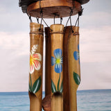 Painted Coconut Sea Turtle Bamboo Wind Chime Red Dot B GRADE (1 chime approx. 30 x 5 inches) Painted Sea Turtle Chime for patio decor!