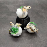 Sea Turtle Egg Hatchling Green Shell (1 sea turtle approx. 2+ inches) Green Painted Resin Baby Sea Turtle Egg for coastal home décor!